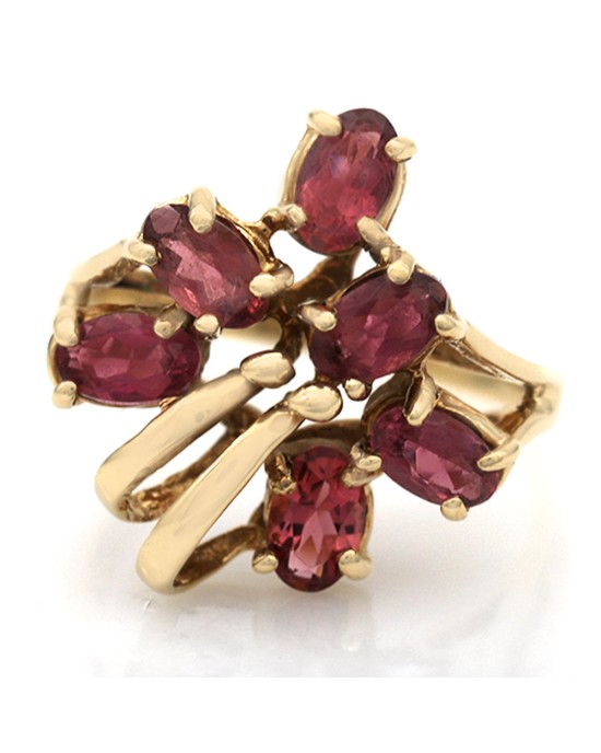 Pink Tourmaline Antique Fashion Ring in Yellow Gold